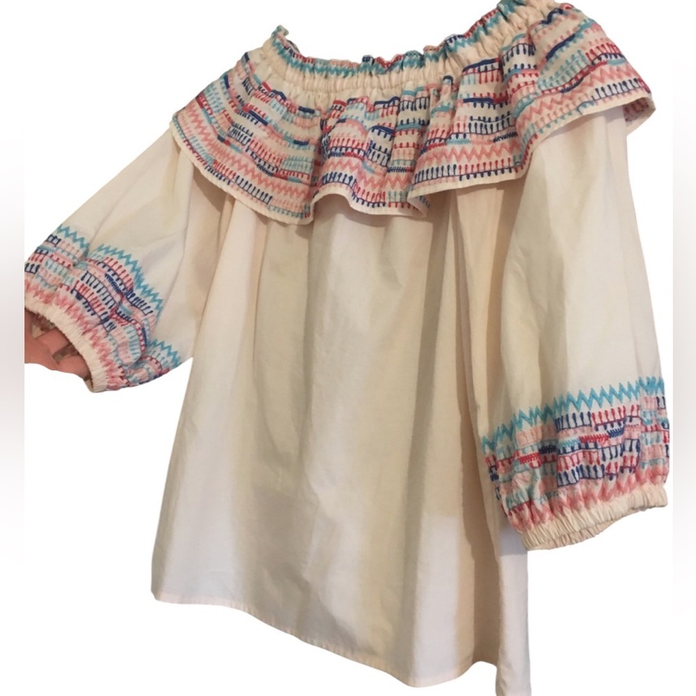 Parker size medium Jenay off the shoulder blouse in excellent like-new condition - Picture 5 of 6